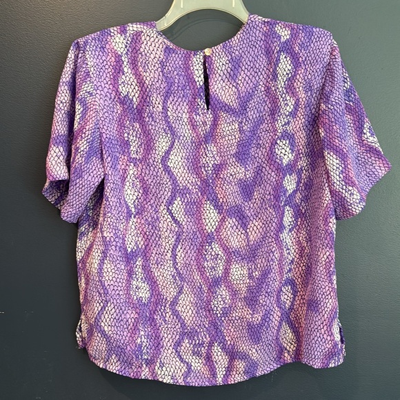 EUC purple snake skin patterned blouse - Picture 2 of 3